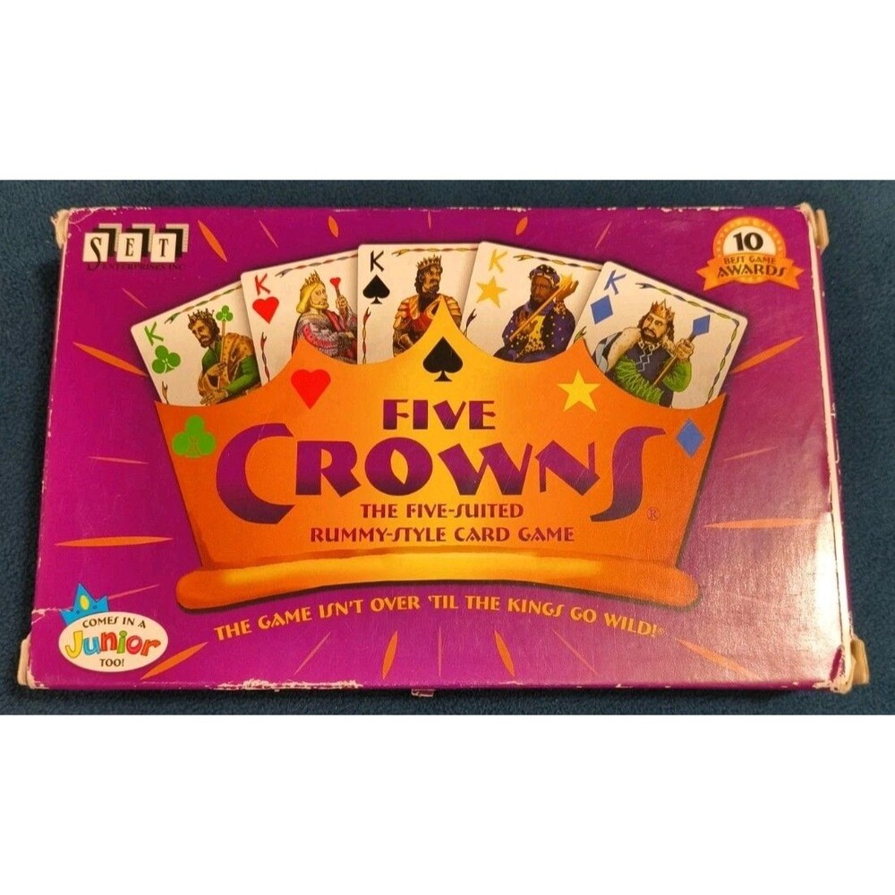 1996 Five Crowns Five Suited Rummy Style Card Game By SET Enterprises Complete
